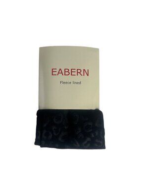 Eabern Fleece Lined Leggings Black New Subtle Leopard Pattern Warm Winter